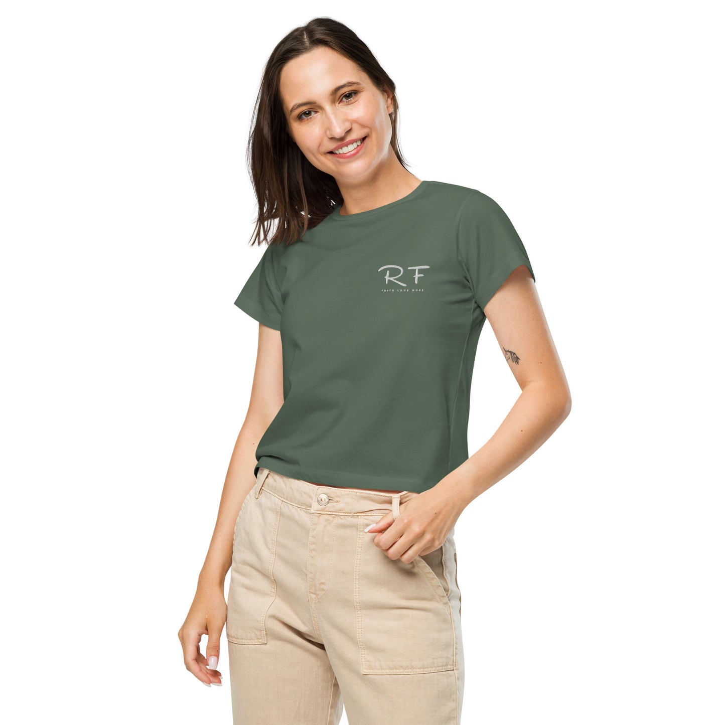 R F Women’s high-waisted t-shirt